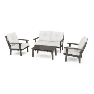 POLYWOOD Lakeside 4-Piece Deep Seating Set in Vintage Finish