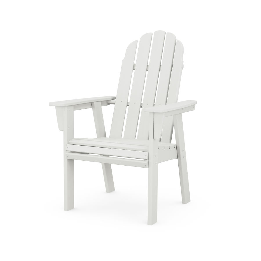 POLYWOOD Vineyard Curveback Upright Adirondack Chair in Vintage White