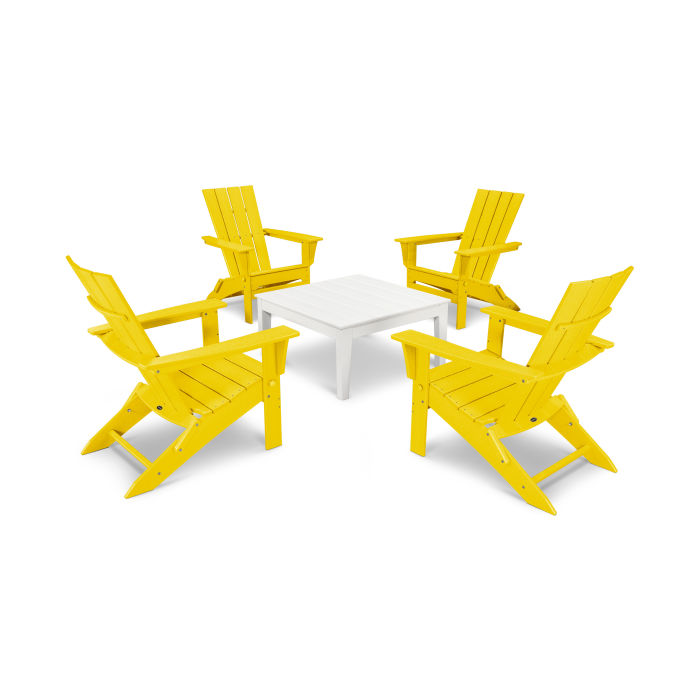 POLYWOOD Quattro Folding Chair 5-Piece Conversation Set