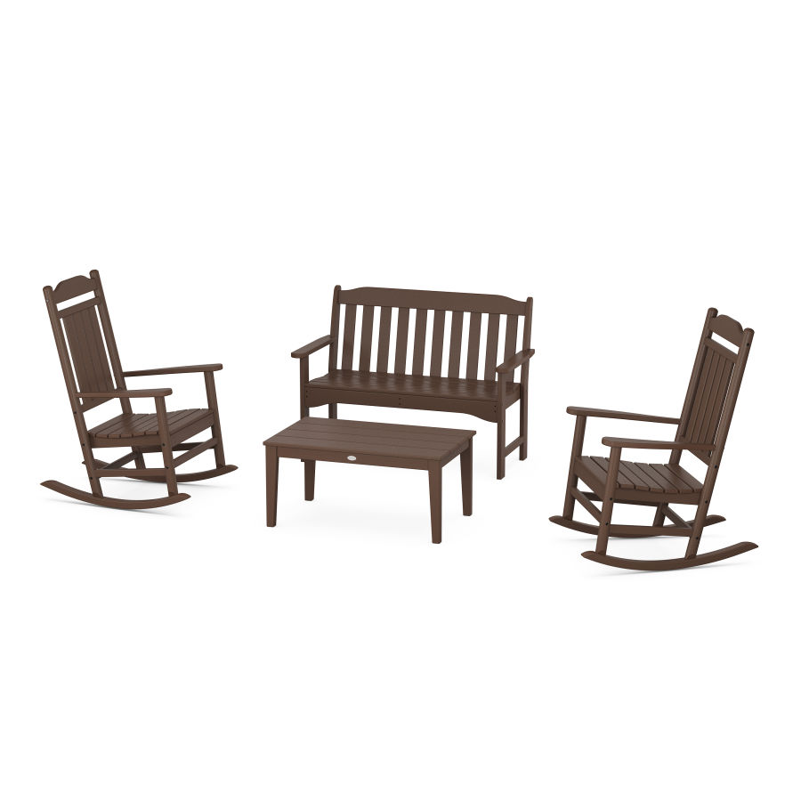POLYWOOD Country Living Legacy Rocking Chair 4-Piece Porch Set  in Mahogany