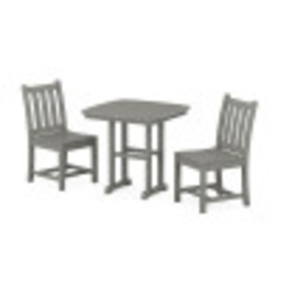POLYWOOD Traditional Garden Side Chair 3-Piece Dining Set