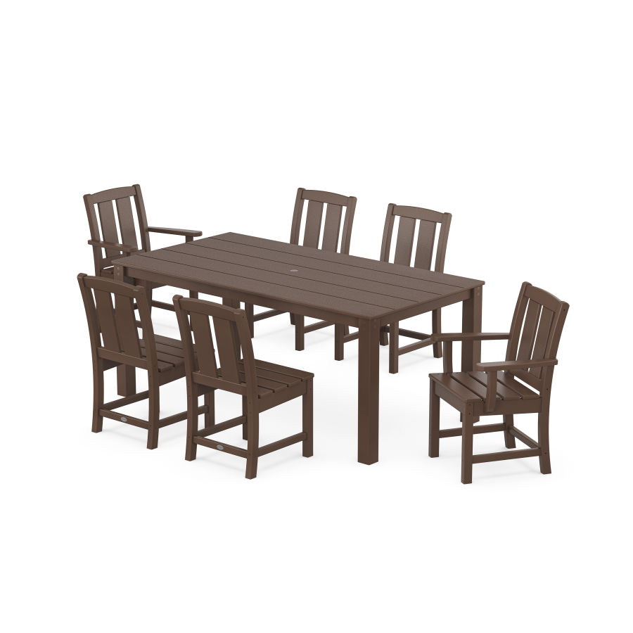 POLYWOOD Mission 7-Piece Parsons Dining Set in Mahogany
