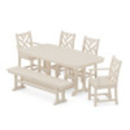 Chippendale 6-Piece Dining Set in Sand