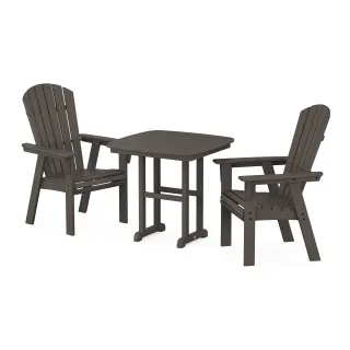 POLYWOOD Nautical Adirondack 3-Piece Dining Set in Vintage Finish