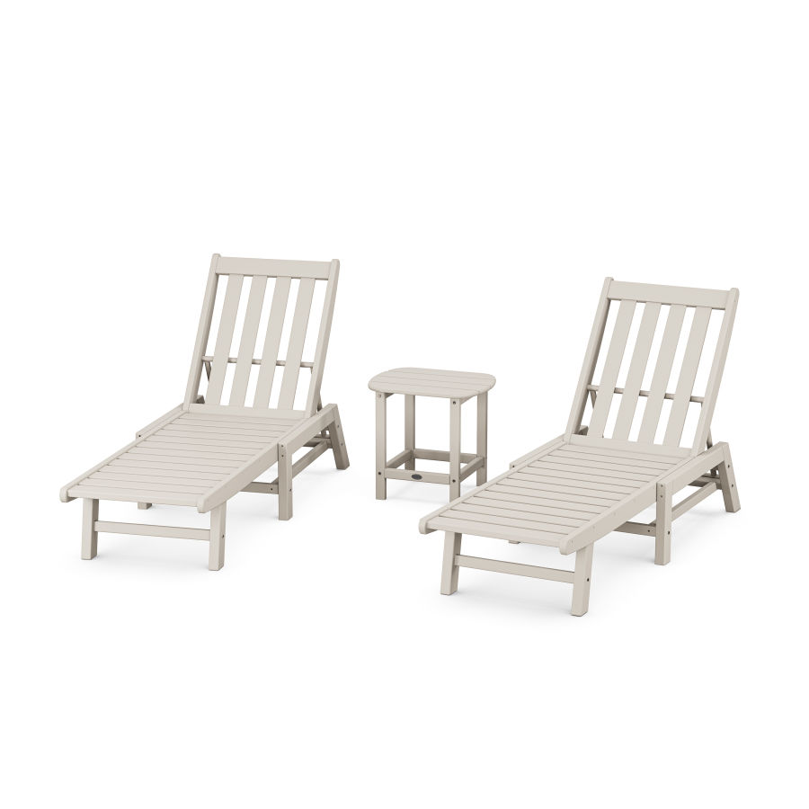 POLYWOOD Vineyard 3-Piece Chaise Set in Sand