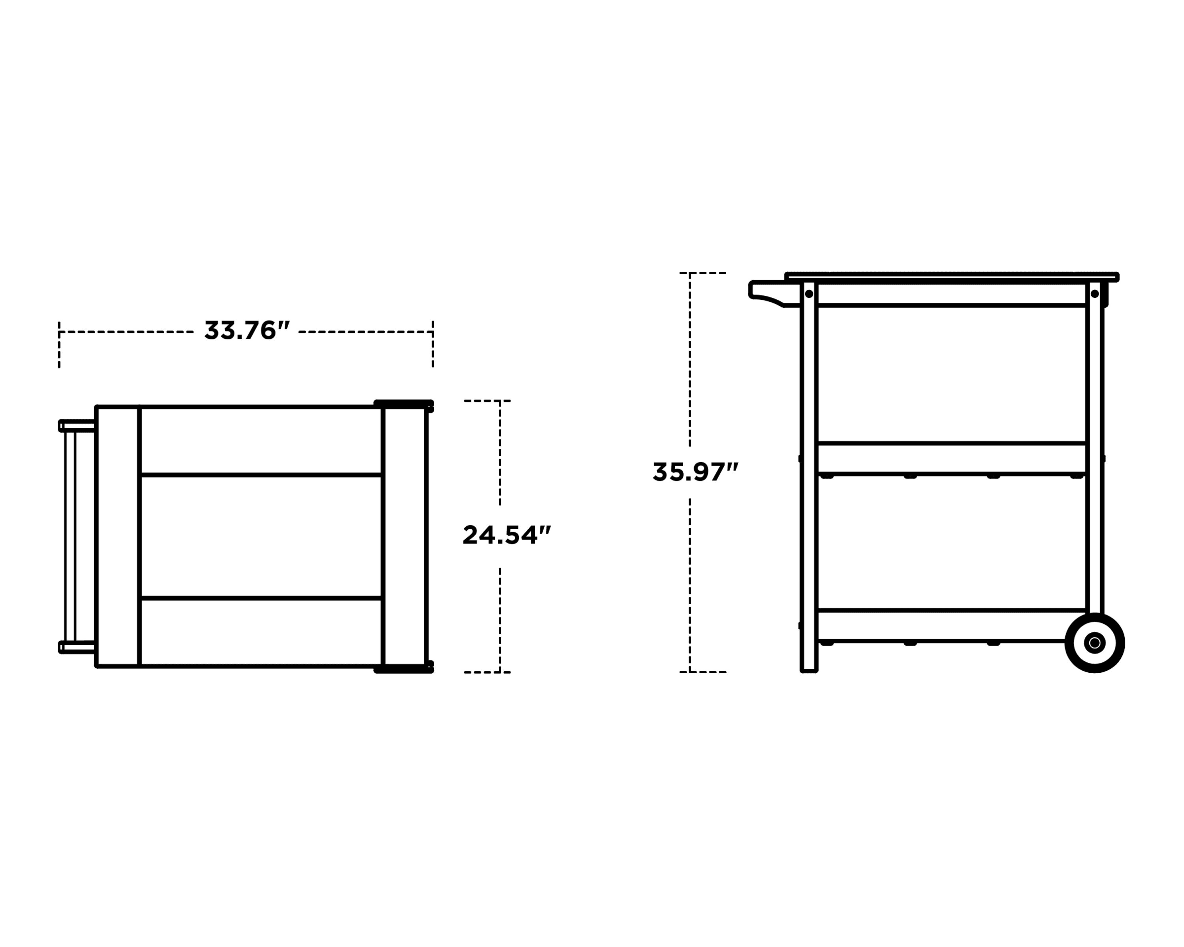 Dimensions for Chippendale Bar Cart