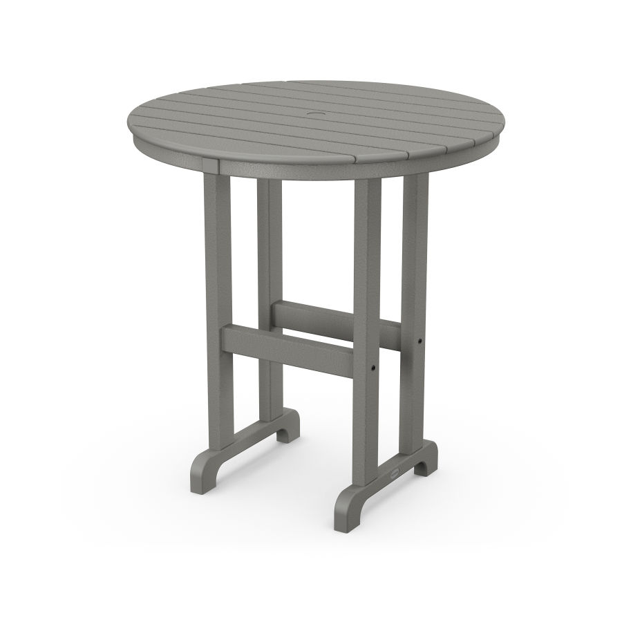 POLYWOOD 36" Round Farmhouse Counter Table in Slate Grey