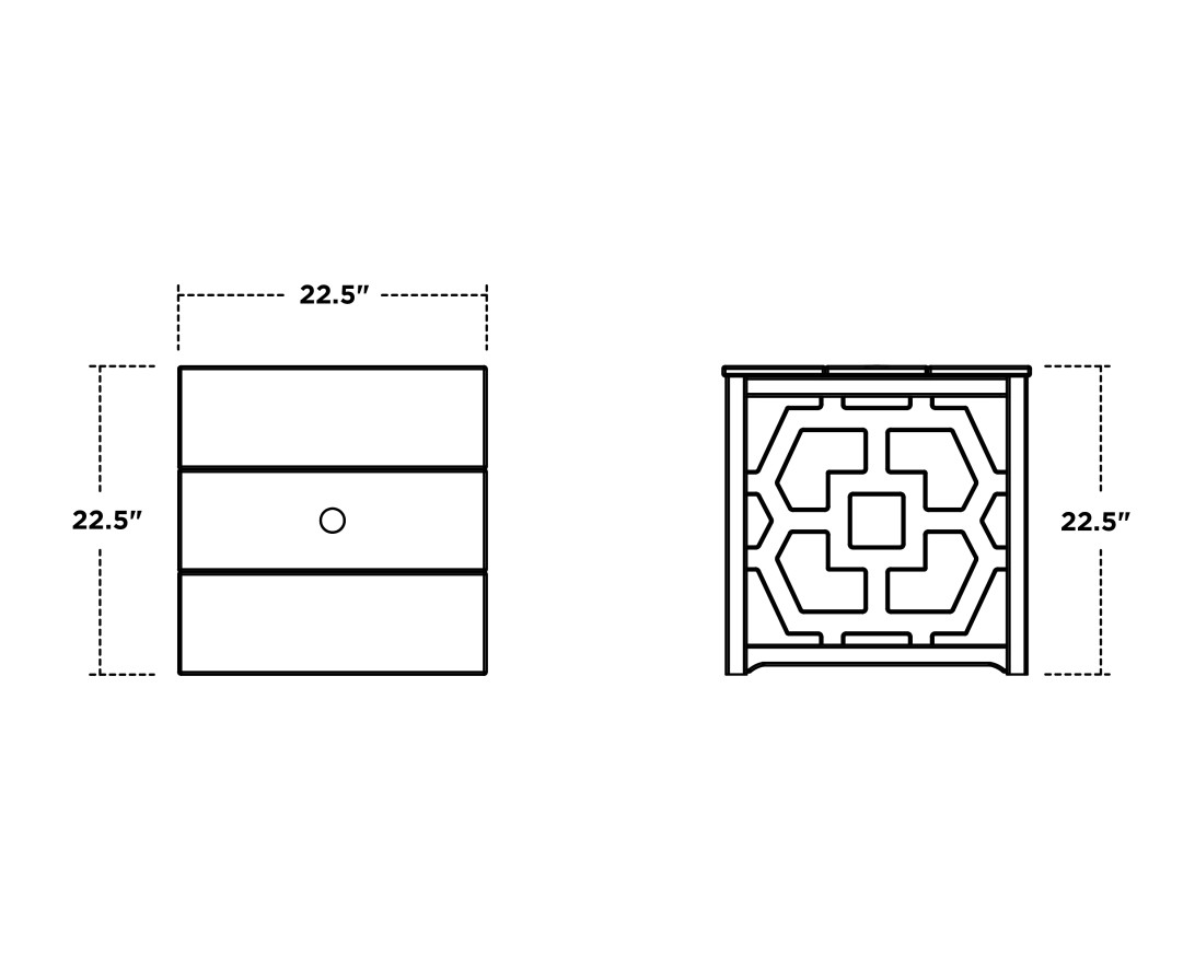 Dimensions for Chinoiserie Umbrella Stand Accent Table