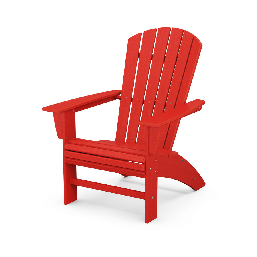 POLYWOOD Nautical Curveback Adirondack Chair in Sunset Red