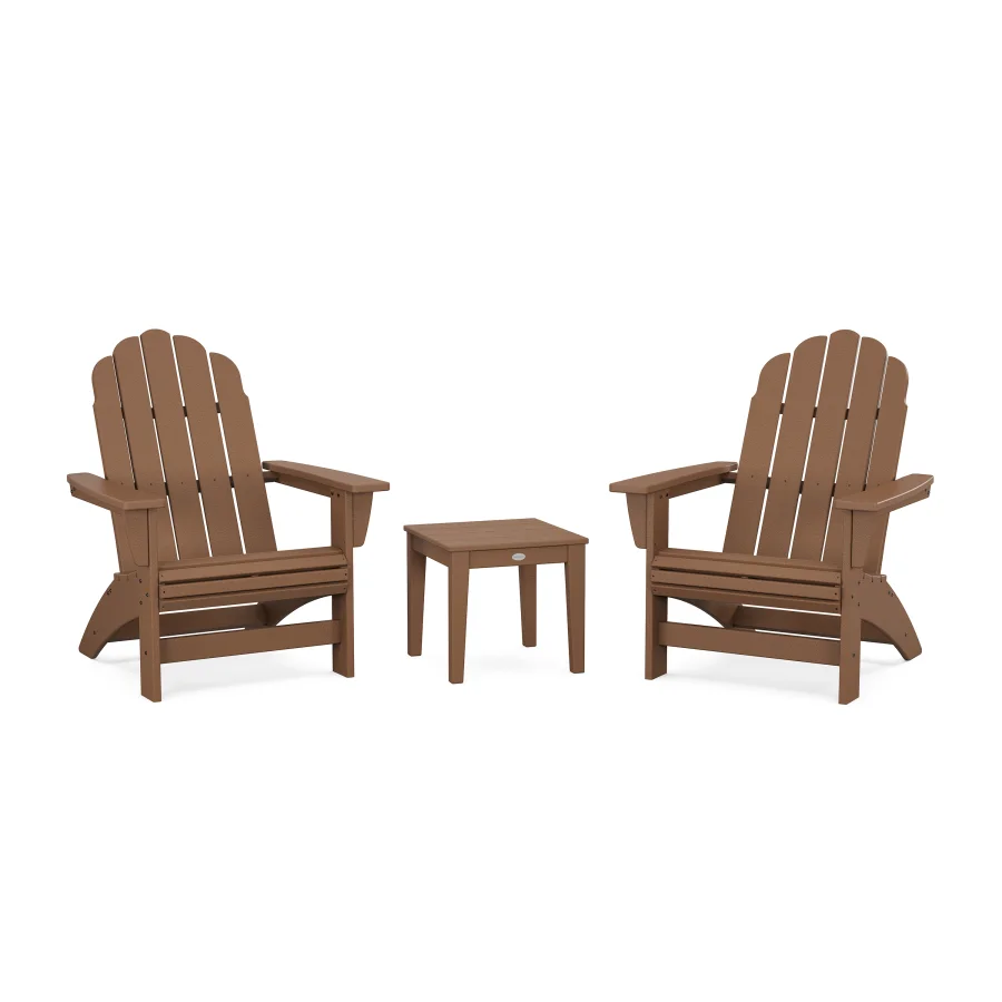 POLYWOOD 3-Piece Vineyard Grand Adirondack Set in Teak