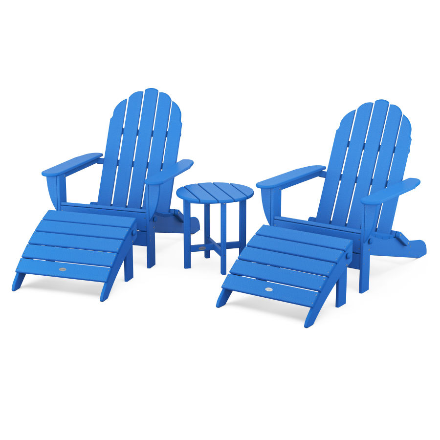 POLYWOOD Classic Oversized Adirondack 5-Piece Casual Set in Pacific Blue