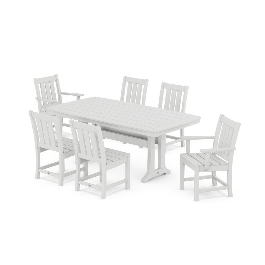 POLYWOOD Oxford 7-Piece Dining Set with Trestle Legs in White