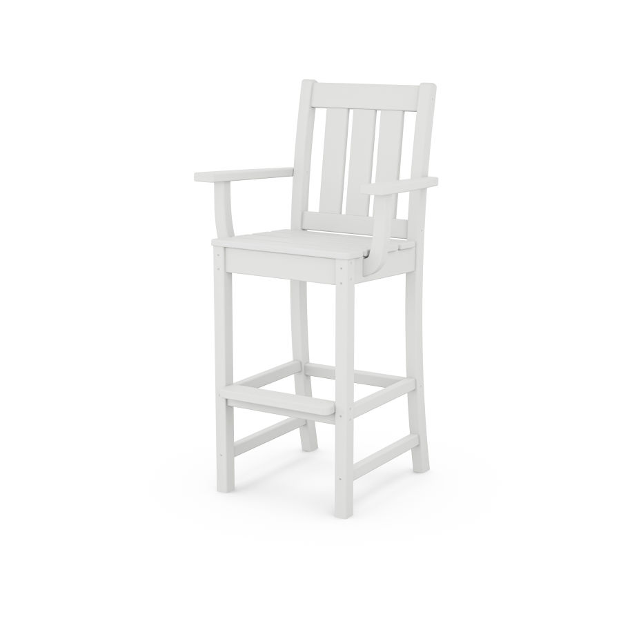 POLYWOOD Oxford Bar Arm Chair in White