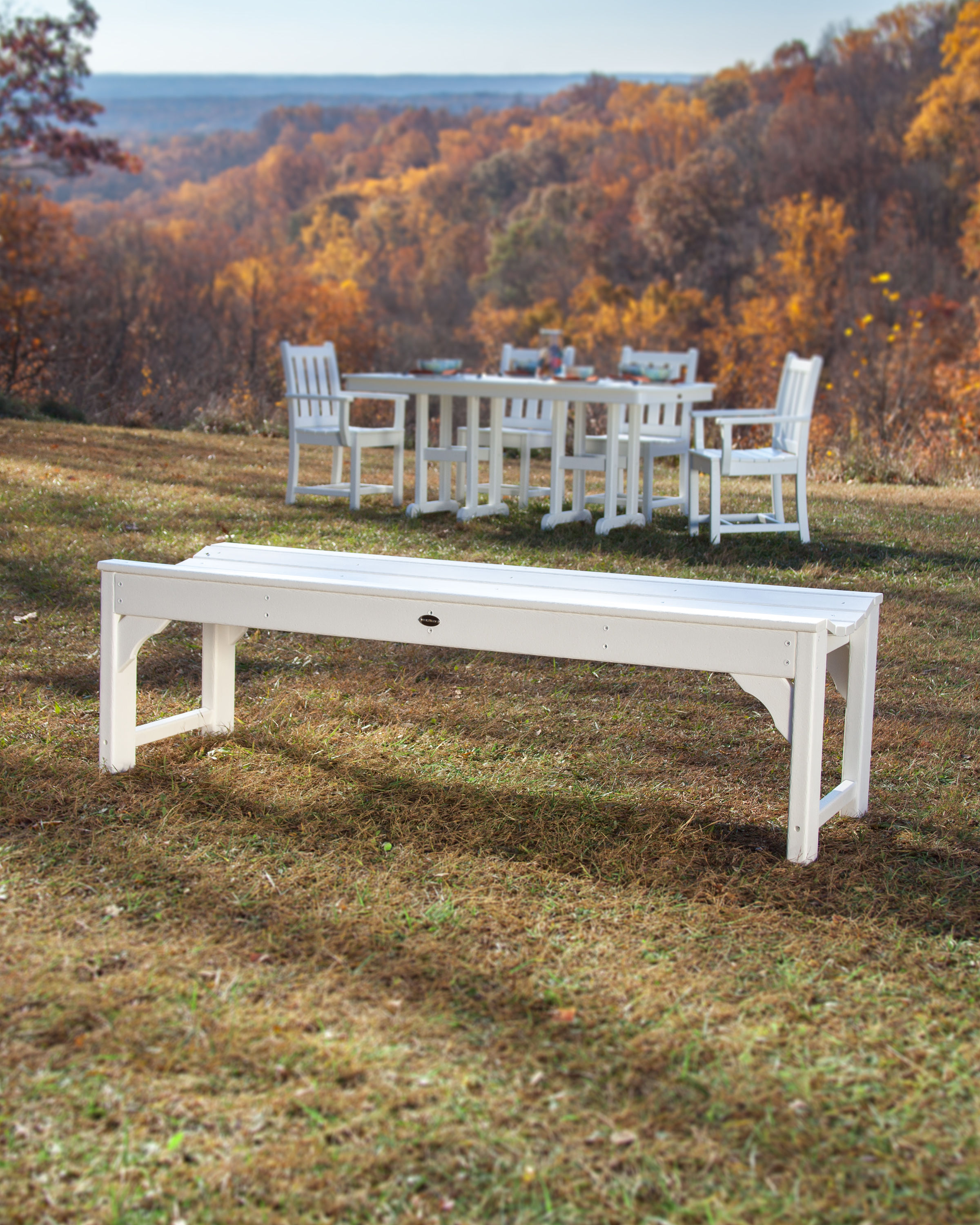 POLYWOOD® Traditional Garden 60" Backless Bench BAB160 POLYWOOD