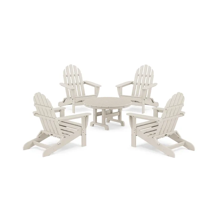 POLYWOOD Classics 5-Piece Folding Adirondack Conversation Set