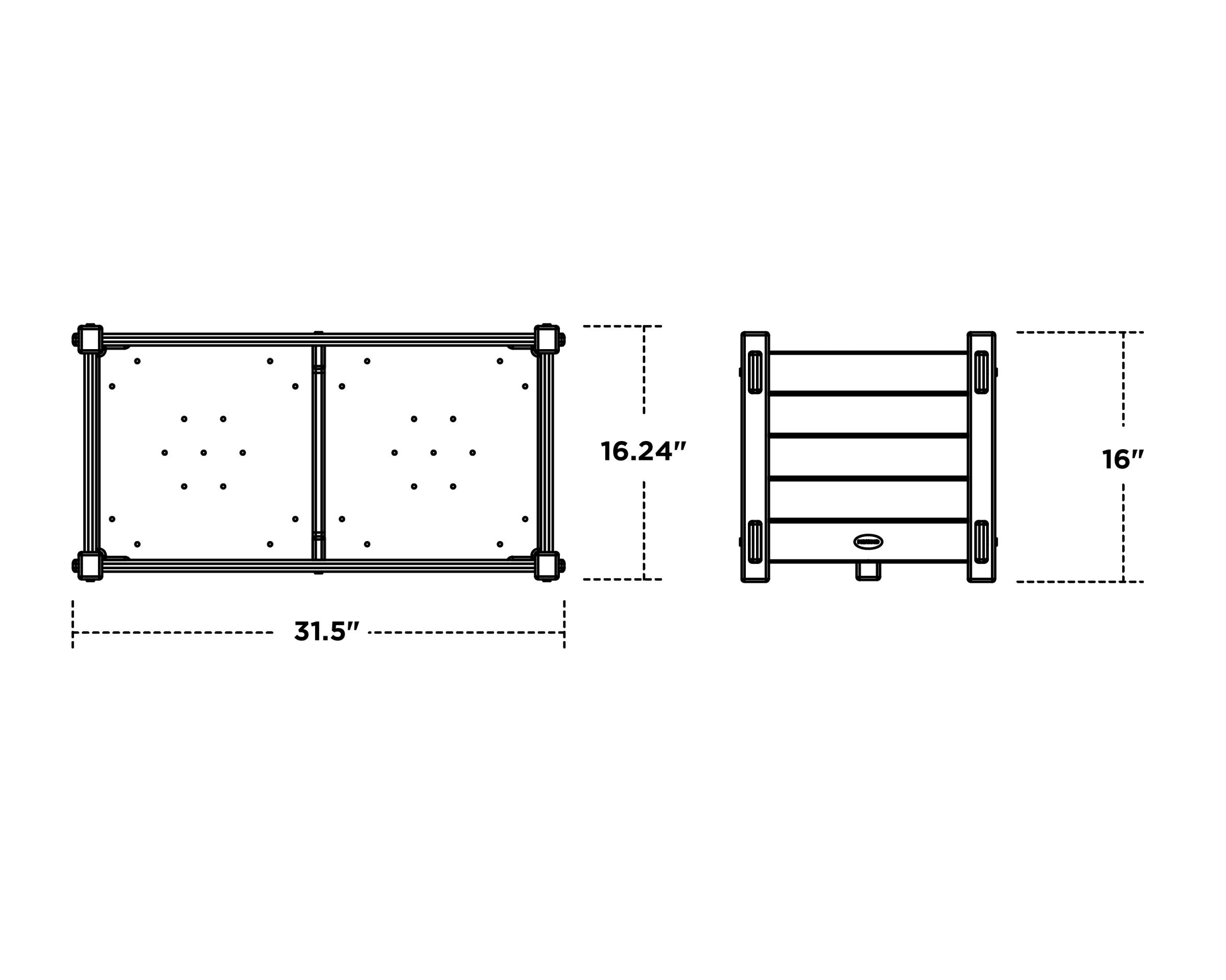 Dimensions for Nautical Rectangle Double Planter Box