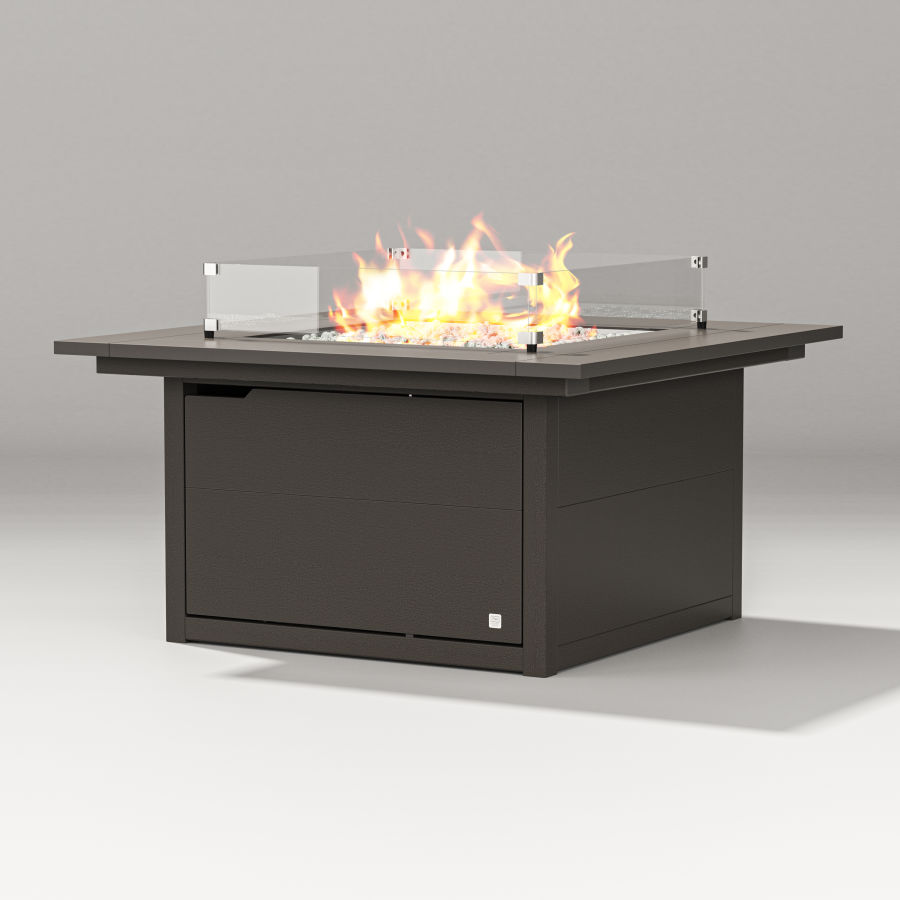 POLYWOOD Cube Fire Table in Vintage Coffee