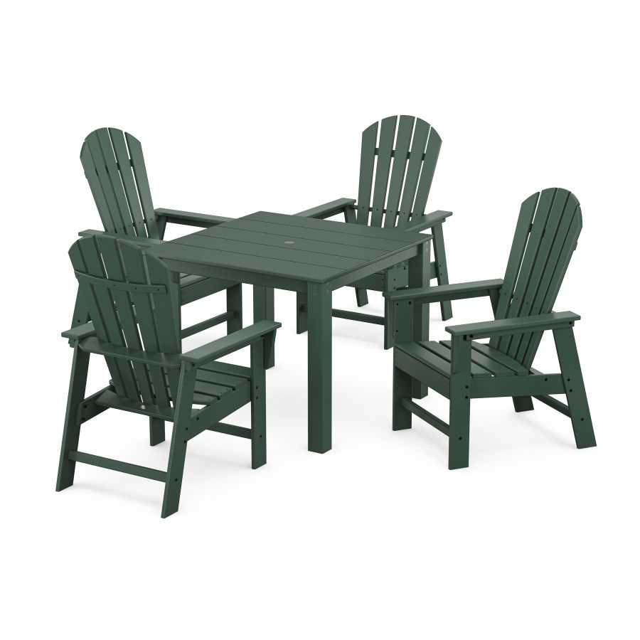 POLYWOOD South Beach Coast 5-Piece Parsons Dining Set in Green