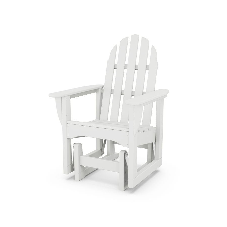 POLYWOOD Classic Adirondack Glider Chair in White