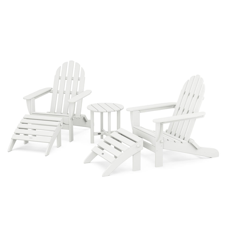 POLYWOOD Classic Adirondack 5-Piece Casual Set in White