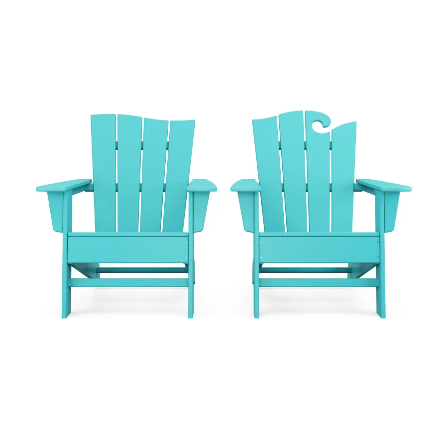 POLYWOOD Wave 2-Piece Adirondack Set with The Wave Chair Left