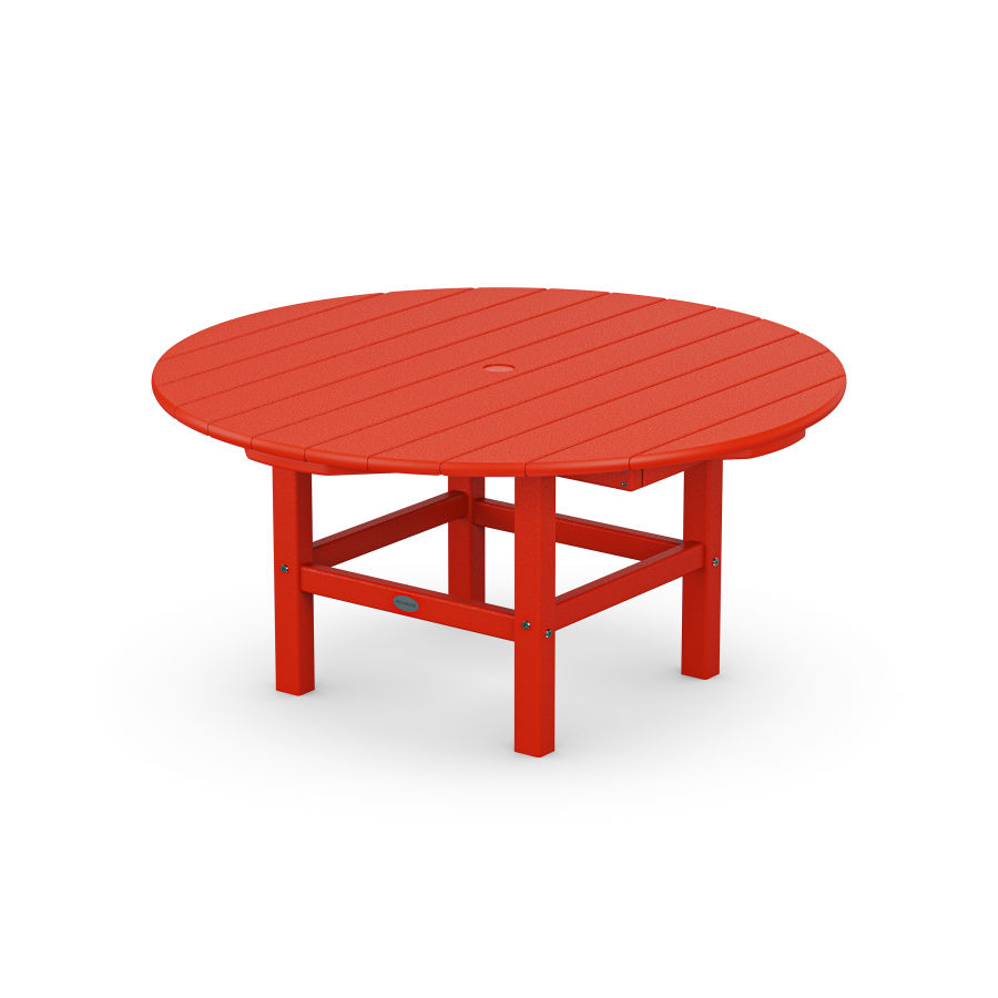 POLYWOOD Round 37" Conversation Table in Sunset Red