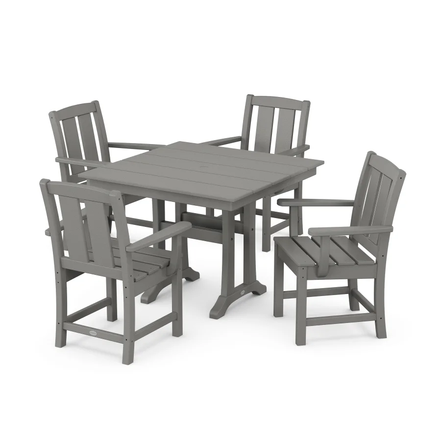 POLYWOOD Mission 5-Piece Farmhouse Dining Set with Trestle Legs