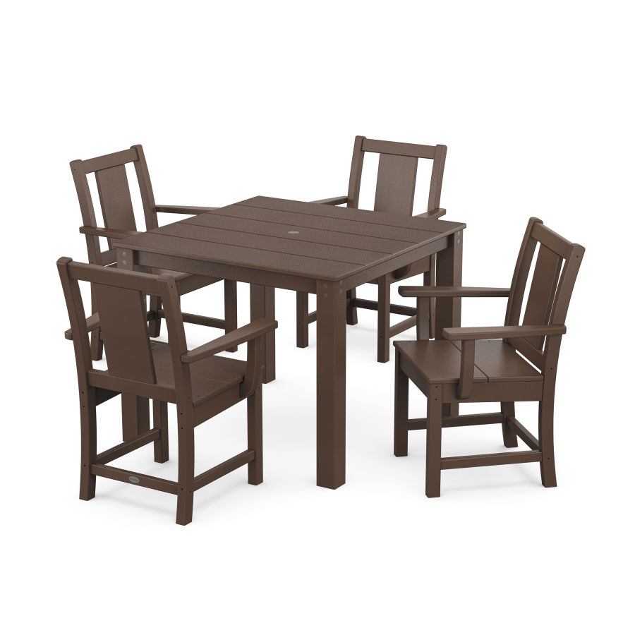 POLYWOOD Prairie 5-Piece Parsons Dining Set in Mahogany