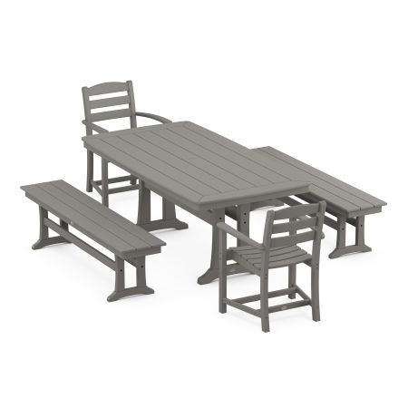 POLYWOOD La Casa Cafe 5-Piece Dining Set with Trestle Legs