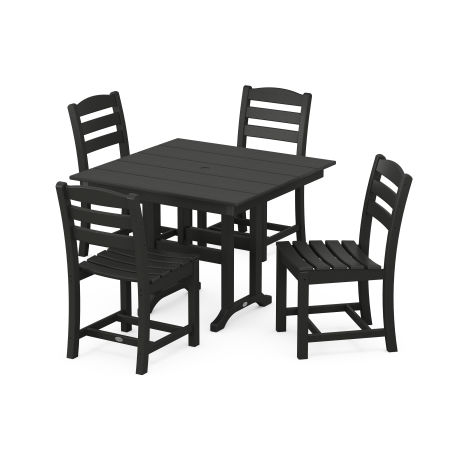 La Casa Café Side Chair 5-Piece Farmhouse Dining Set in Black