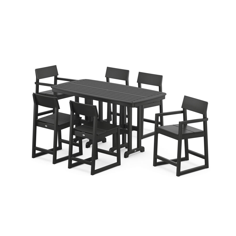 POLYWOOD EDGE 7-Piece Counter Set in Black