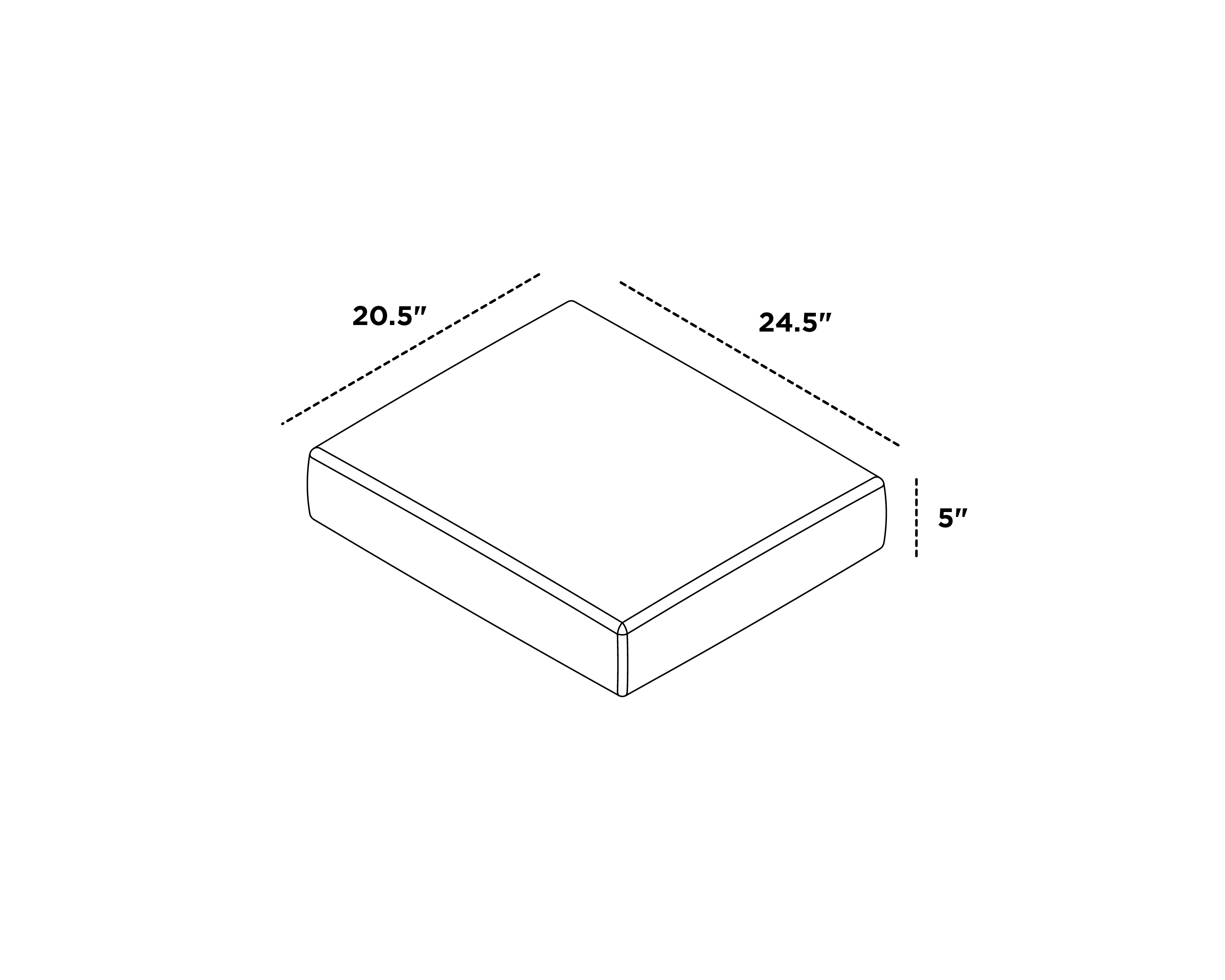 Dimensions for Acadia Ottoman Cushion