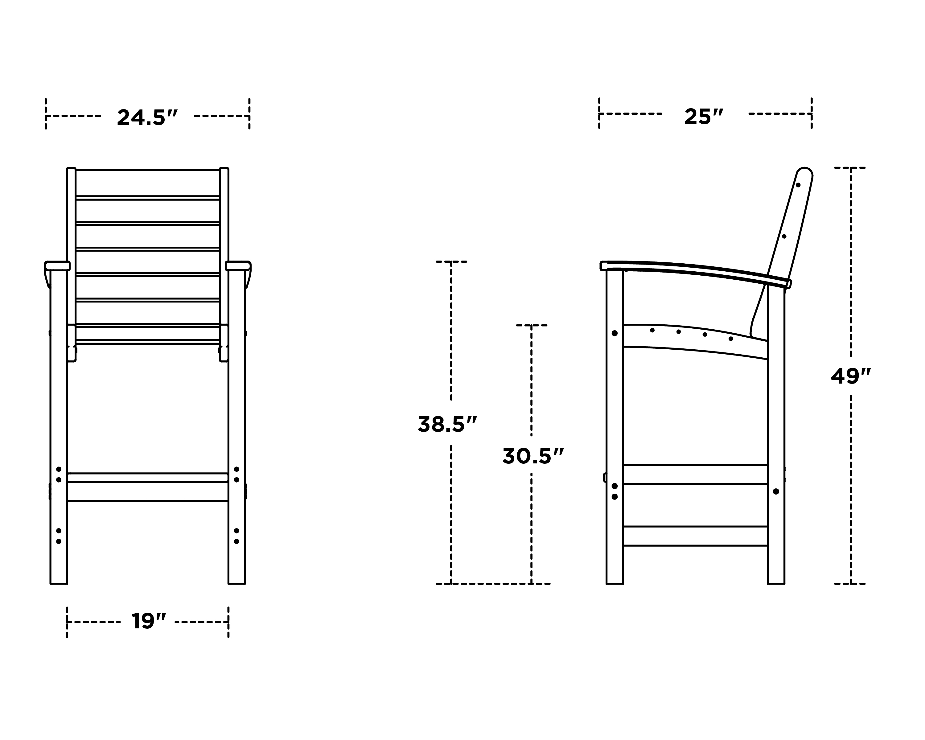 Dimensions for Signature Bar Chair