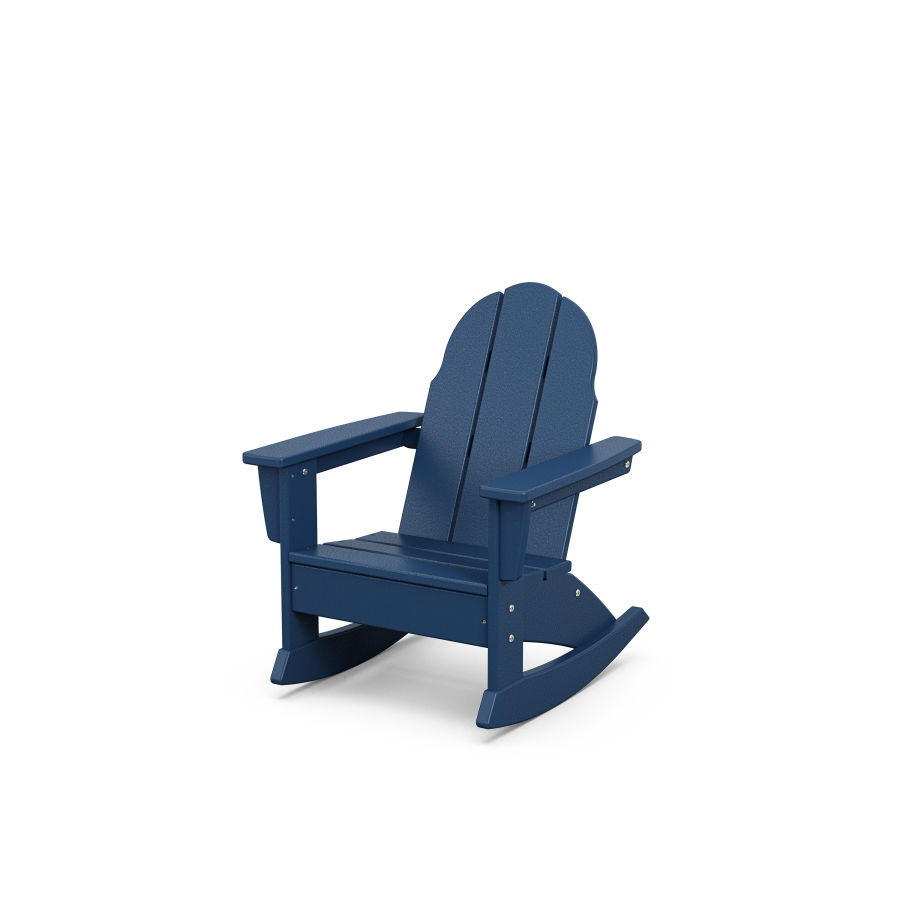 POLYWOOD Kids Vineyard Adirondack Rocking Chair in Navy