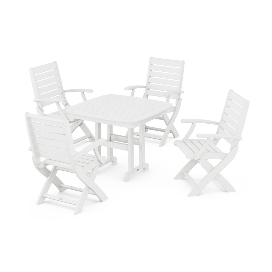 POLYWOOD Signature 5-Piece Dining Set in White