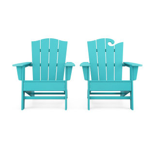 Wave 2-Piece Adirondack Chair Set with The Crest Chair in Vintage Finish