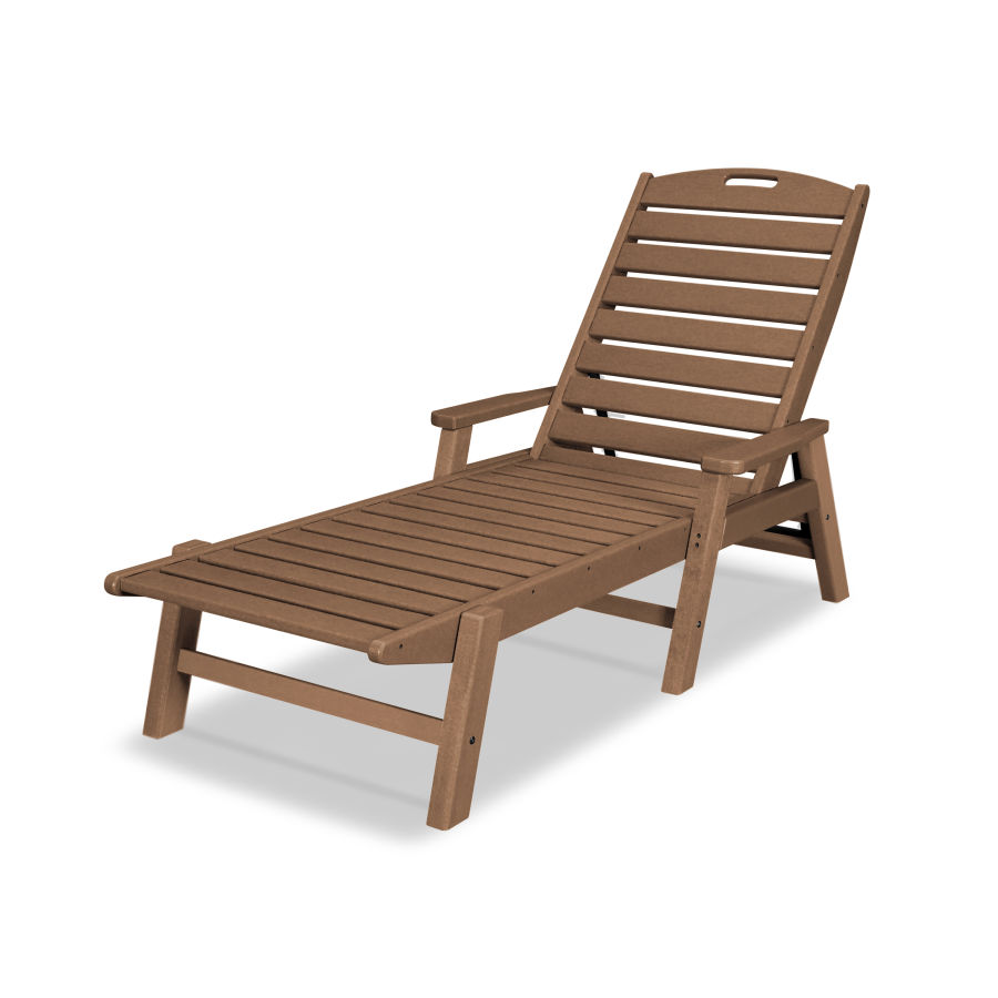 POLYWOOD Nautical Chaise with Arms in Teak