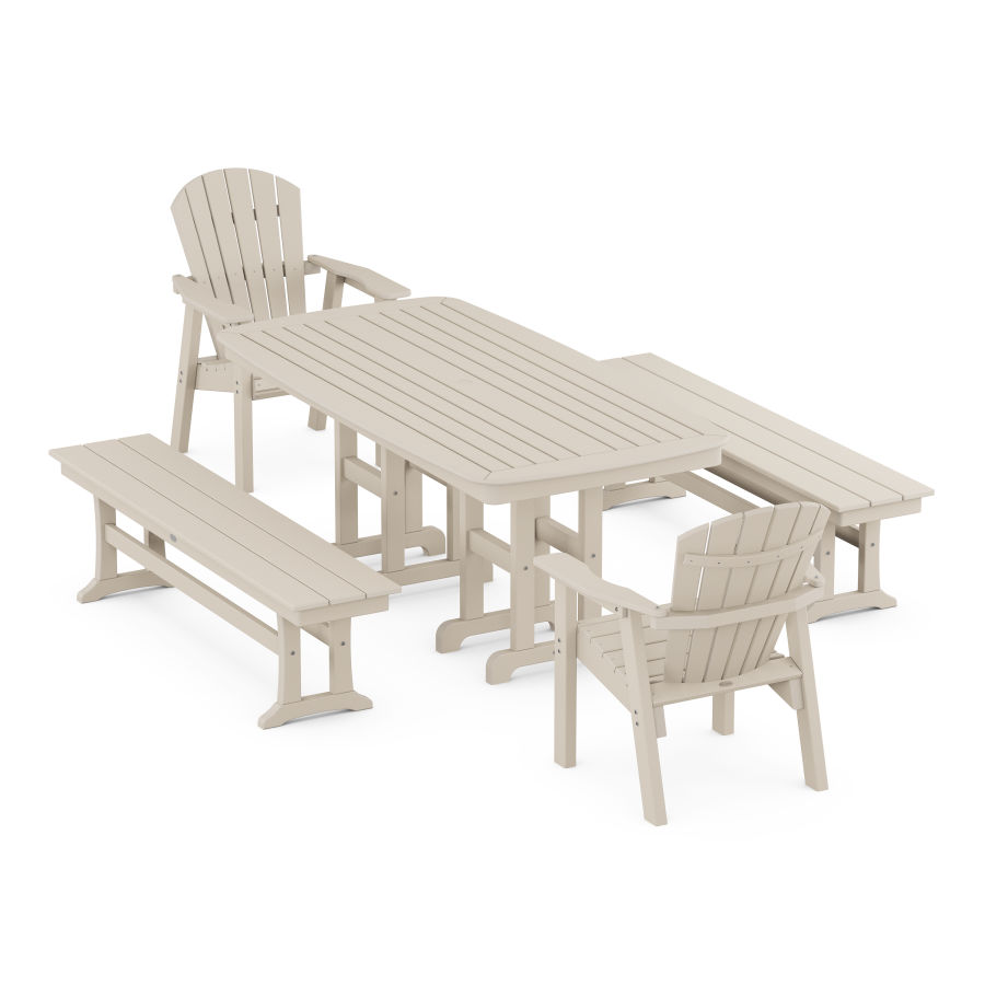 POLYWOOD Seashell 5-Piece Dining Set in Sand