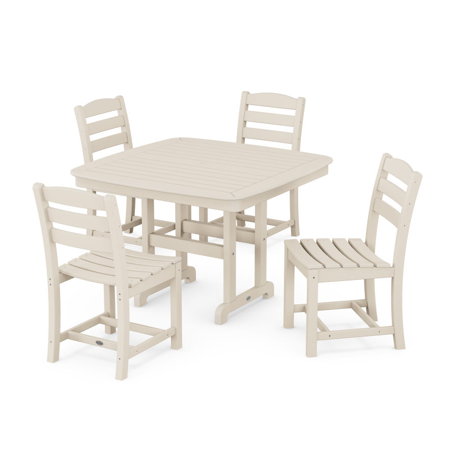 POLYWOOD La Casa Café Side Chair 5-Piece Dining Set with Trestle Legs in Sand