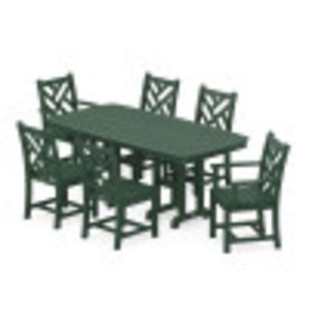 Chippendale 7-Piece Dining Set in Green
