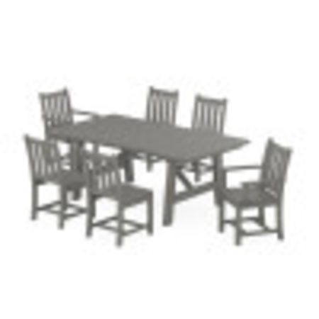 POLYWOOD Traditional Garden 7-Piece Rustic Farmhouse Dining Set