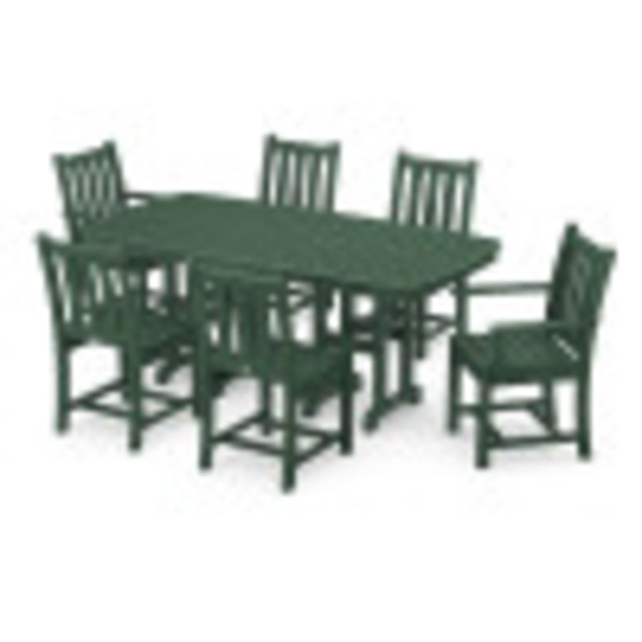 POLYWOOD Traditional Garden 7-Piece Dining Set in Green
