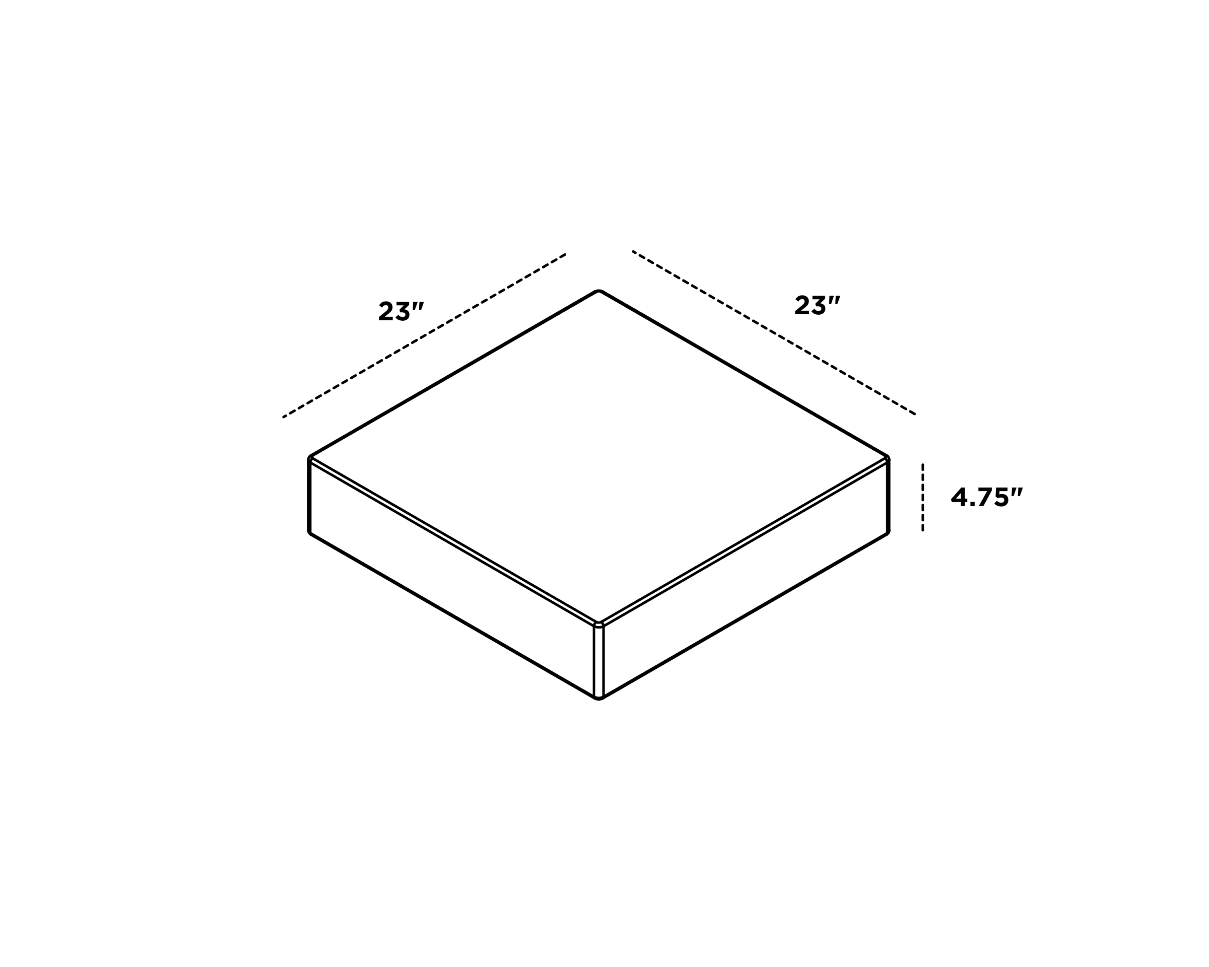 Dimensions for Vineyard Ottoman Cushion