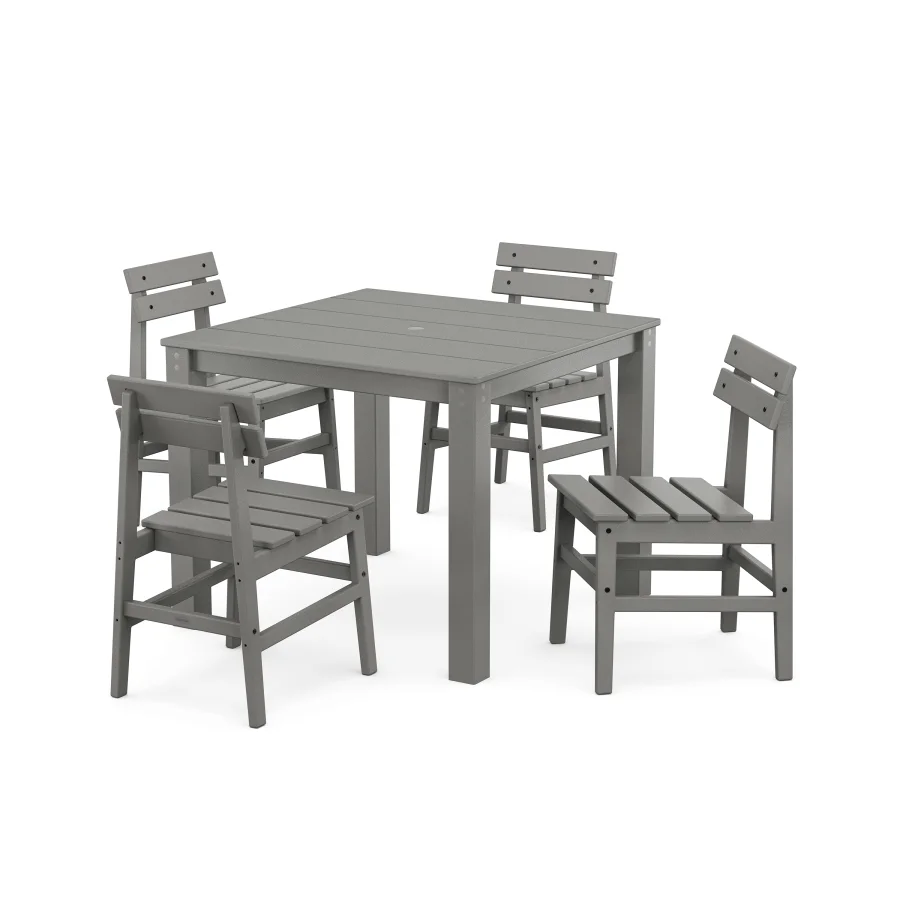 POLYWOOD Modern Studio Plaza Chair 5-Piece Parsons Dining Set