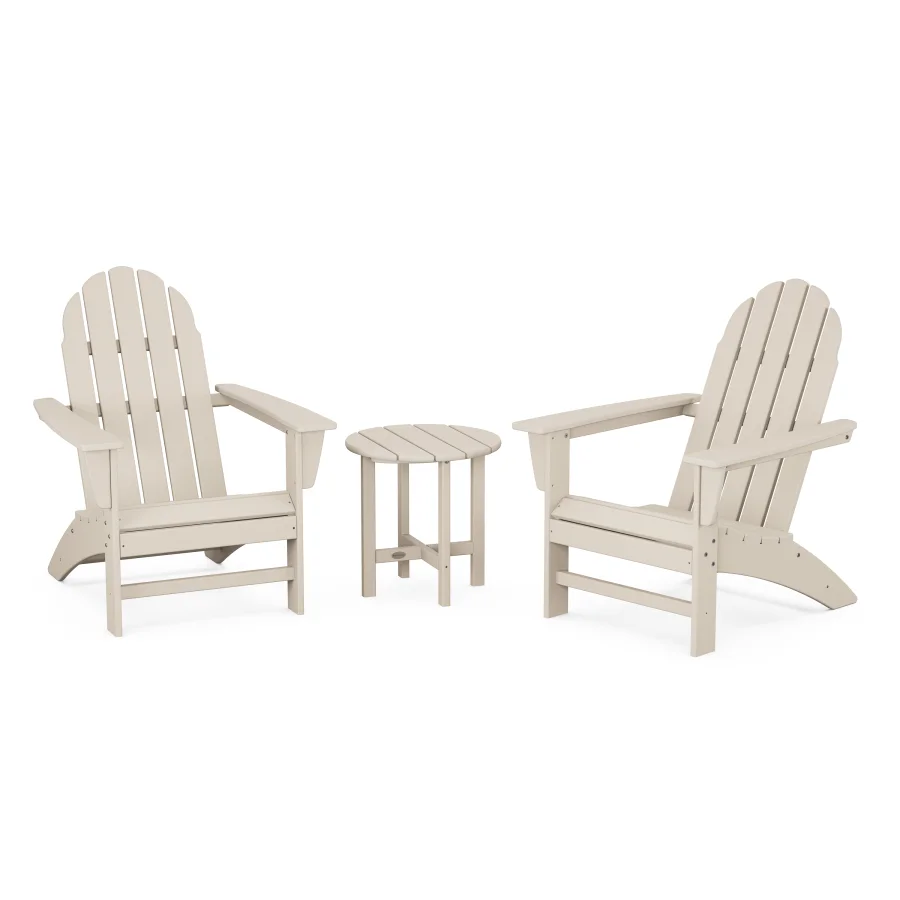 POLYWOOD Vineyard 3-Piece Adirondack Set in Sand