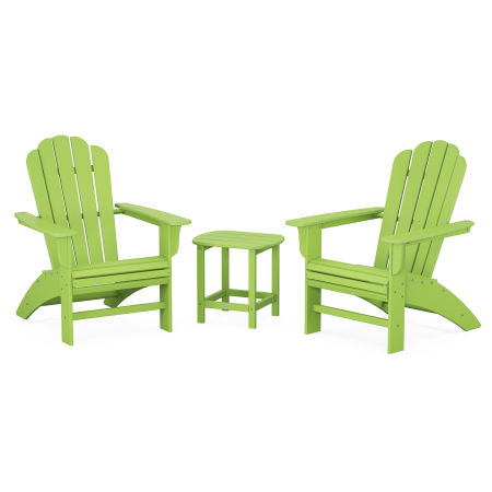 Country Living Curveback Adirondack Chair 3-Piece Set in Lime