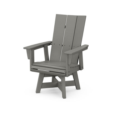 Modern Curveback Upright Adirondack Swivel Chair in Slate Grey