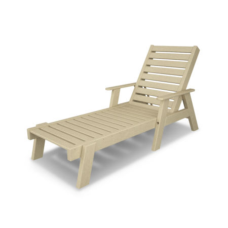 POLYWOOD Captain Chaise with Arms in Sand