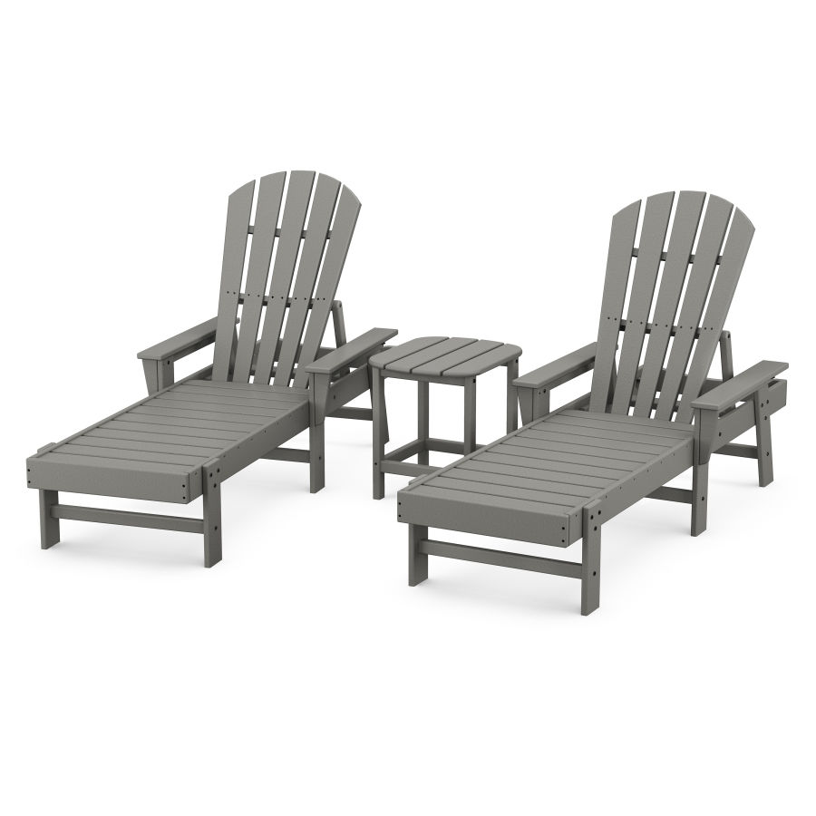 POLYWOOD South Beach Chaise 3-Piece Set in Slate Grey