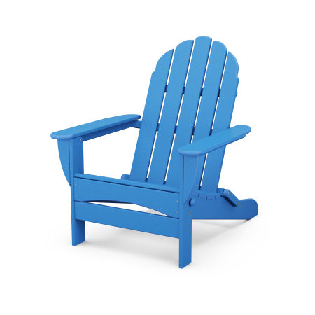 Classic Oversized Folding Adirondack Chair in Pacific Blue
